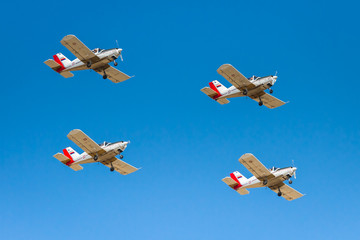 Airplane formation at airshow - obrazy, fototapety, plakaty