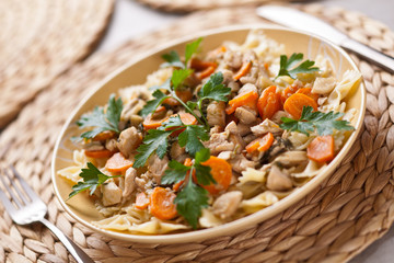 Chicken with noodles and carrots © grzej_fot
