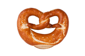 fresh German pretzel (bretzel) isolated on white