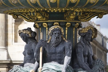 Fototapeta na wymiar beautiful detail of La Fontaine des Fleuves