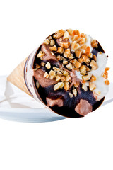 ice-cream lying on a plate