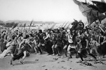 The Vanquishers of Salamis Celebrating