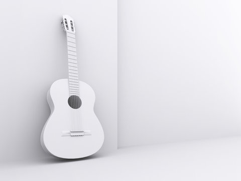 The image of a white guitar