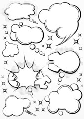 Comic style speech bubbles collection