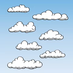 Abwaschbare Fototapete Himmel Handgezeichnete Wolken