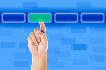 The hand push blank button