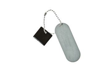 Black metal key tag