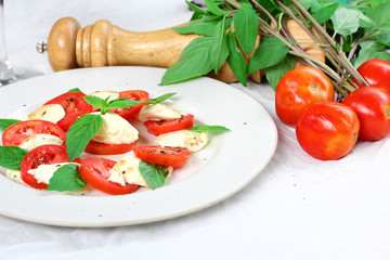 salad with mozzarella, tomatoes and basil 