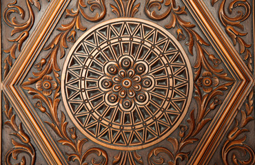 Carvings on the door of a mosque in Doha, Qatar