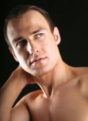 Fototapeta premium Portrait of a naked muscular man