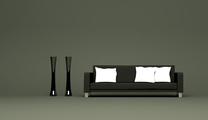 modernes Sofa schwarz
