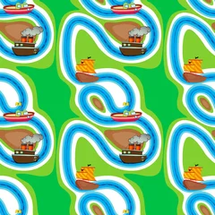 Printed roller blinds On the street Seamless pattern with kid's theme