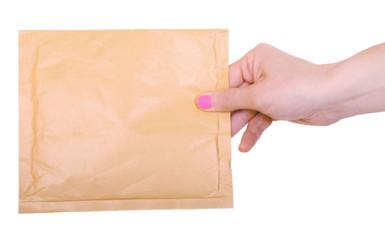 woman with envelope