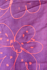 Flowers texture drawing on silk cloth