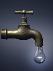 tap with a light bulb - rubinetto con lampadina