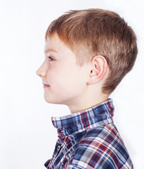 Little boy, isolated on white background.