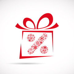 Vector Christmas discounts and promotions box