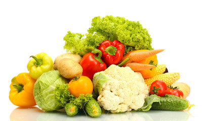 Fresh vegetables isolated on white
