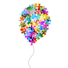colorful puzzle balloons