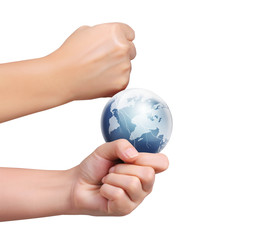 earth in human hand