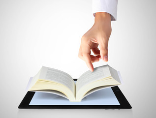 holding touch screen tablet