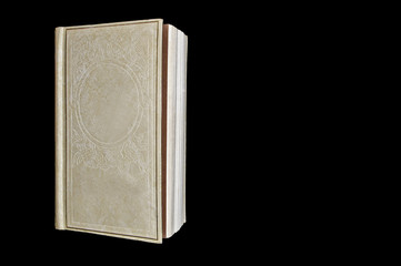 Blank book cover isolated on black