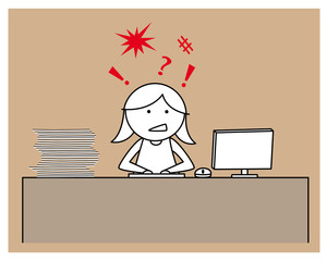 Secretaria enfada por el exceso de trabajo