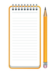 Vector pencil and notepad icon