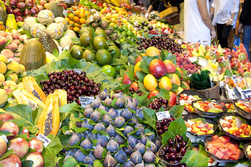 Fruits market, in La Boqueria, market Barcelona