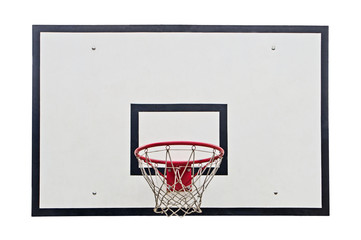 Basketball hoop on white background
