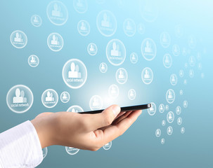 Modern mobile phone in hand