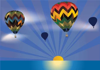 Foto op Plexiglas heldere ballonnen in blauwe lucht © Alexander Potapov