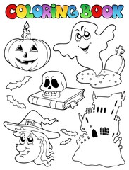 Coloring book Halloween topic 9