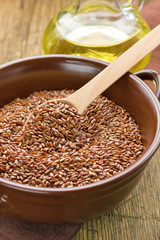Linseed oil and flax seeds