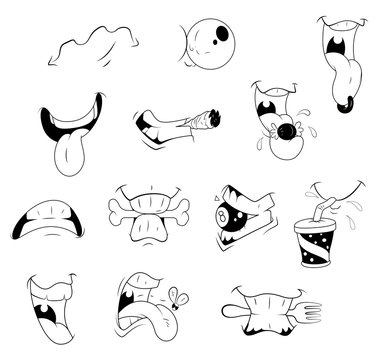 Cartoon Mouth Vector Expressions