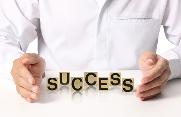 word Success in hand