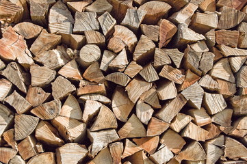 Brennholz-Stapel Detail