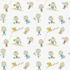 Children play seamless wallpaper