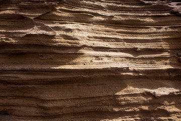 Lanzarote stone mountain cross section strata