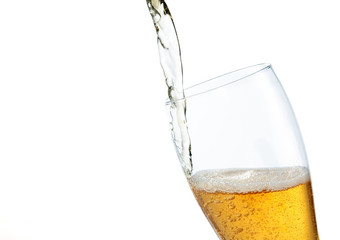 Pouring beer into glass