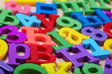 Plastic alphabet letters