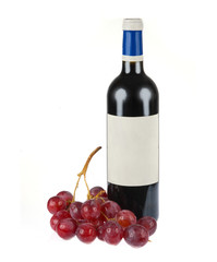 Obraz premium Bottle of wine with grapes