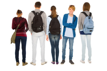 Obraz premium teenage students with backpack