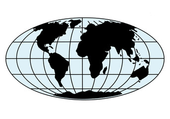 World map simple retro design