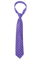 checked violet tie