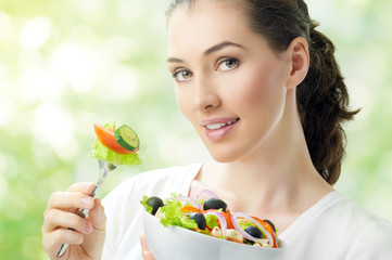 eating healthy food
