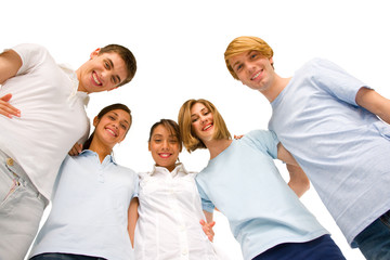 Fototapeta na wymiar group of teenagers in huddle