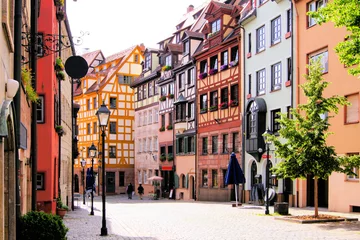 Tischdecke Fachwerkhäuser der Altstadt, Nürnberg, Deutschland © Jenifoto