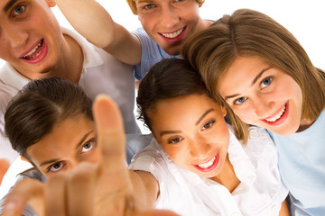 group of teenagers looking at camera