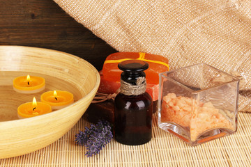 Bottle with aromatic oils with accessories for relaxation